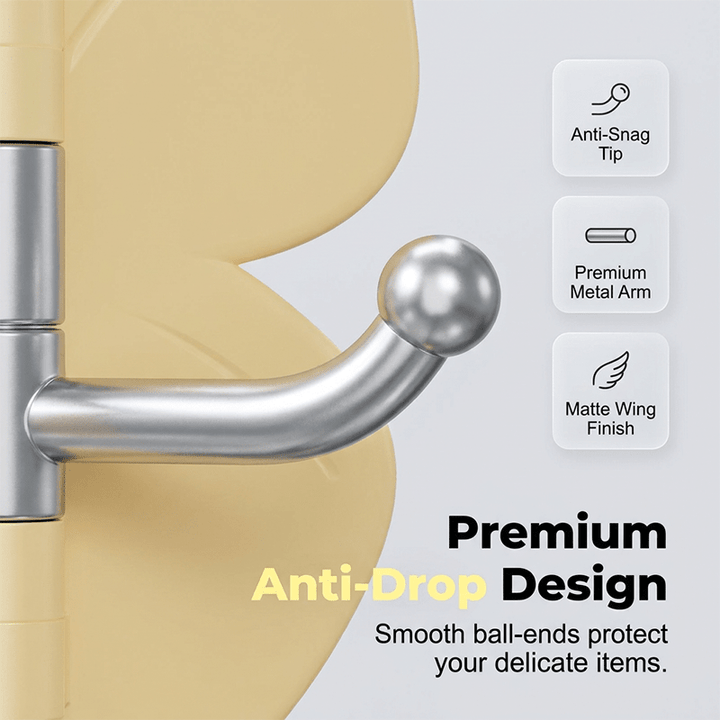 Butterfly Three Arm Rotating Wall Hook Product Image 06
