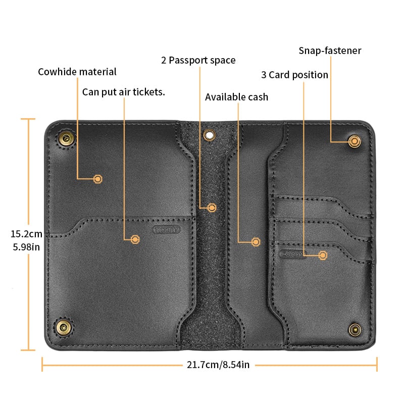 Calder Leather Passport Wallet Travel Organizer Product Image 04