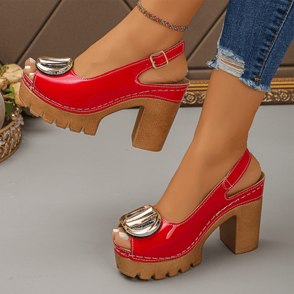 Camila Peep Toe Block Heel Sandals Product Image 05