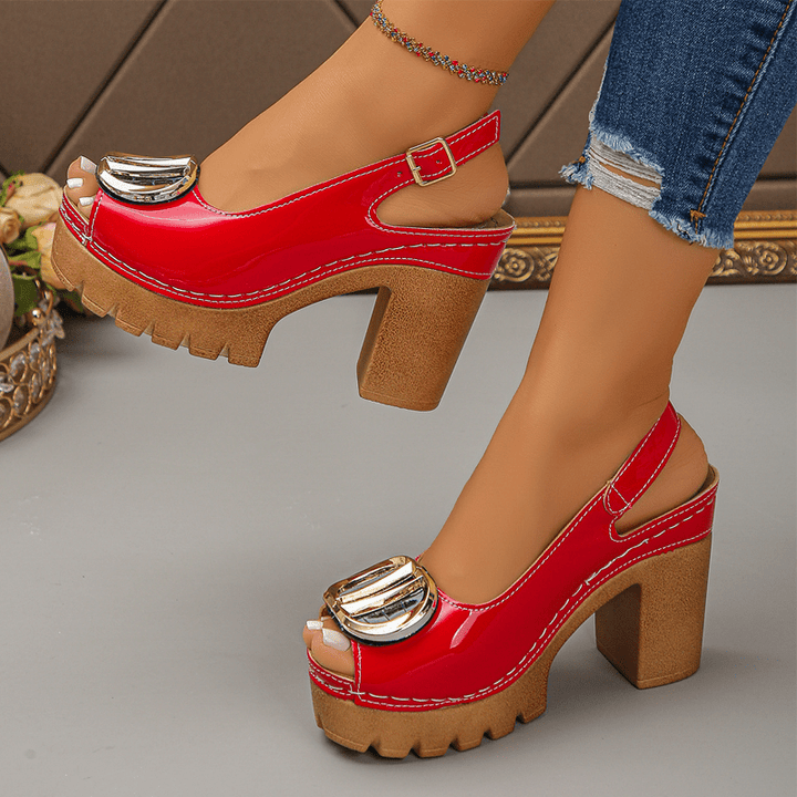 Camila Peep Toe Block Heel Sandals Product Image 05