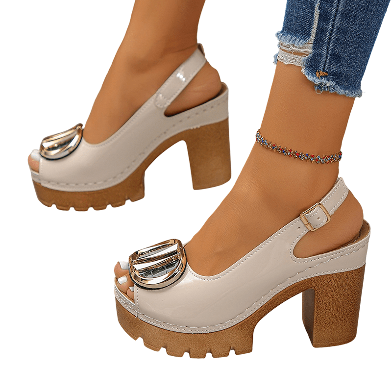 Camila Peep Toe Block Heel Sandals Product Image 10