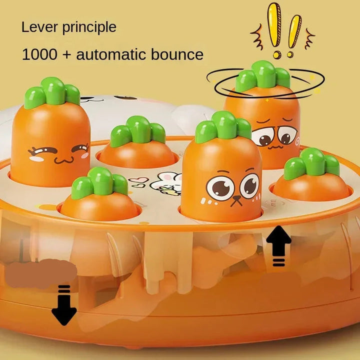 Cutaway view of the orange tapping board showing the linked target mechanism