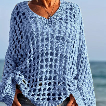 Celia Crochet Knit Relaxed Womens Top Product Image 01