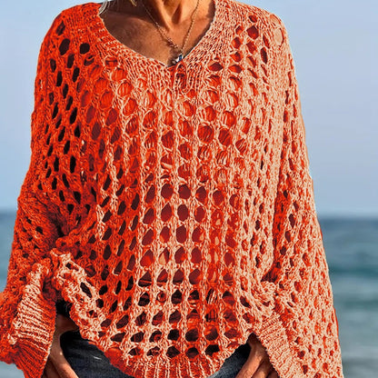 Celia Crochet Knit Relaxed Womens Top Product Image 05