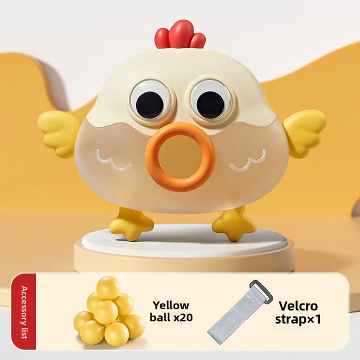 Chick ball game with 20 yellow balls and one adjustable waist strap