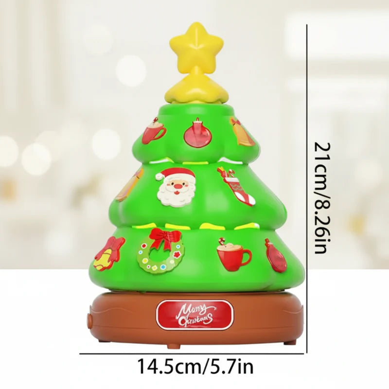 Christmas tree bubble machine measuring 21 cm high and 14.5 cm wide