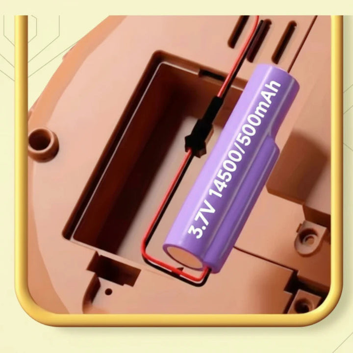 Rechargeable battery and wiring in the Christmas tree bubble machine&