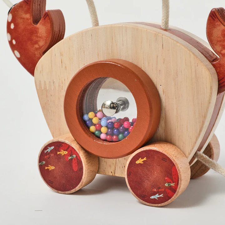 Close-up of the crab toy&