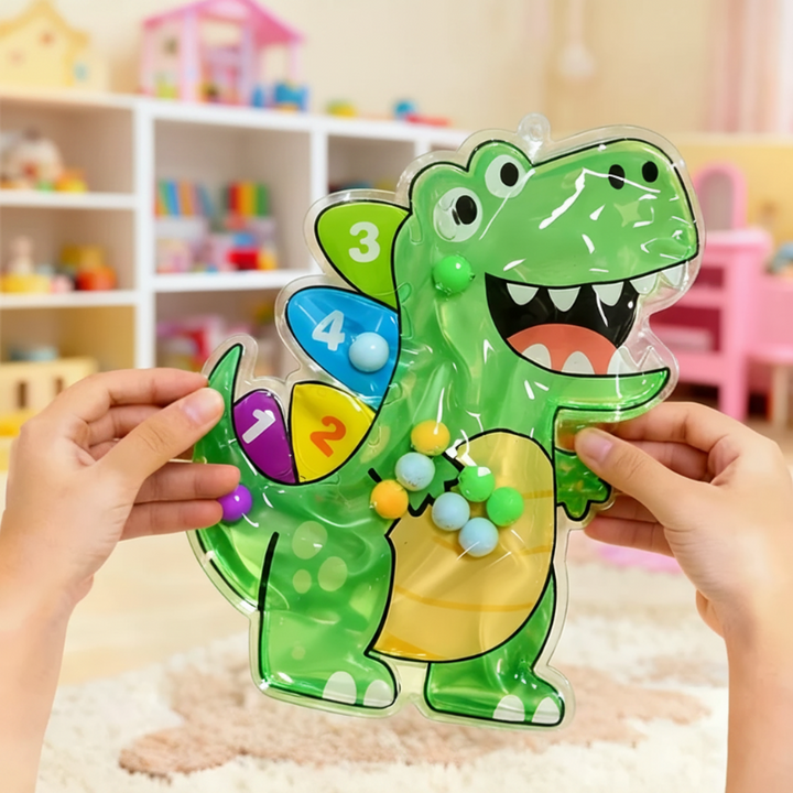 Crocodile-shaped squishy bead maze with colorful numbered sections