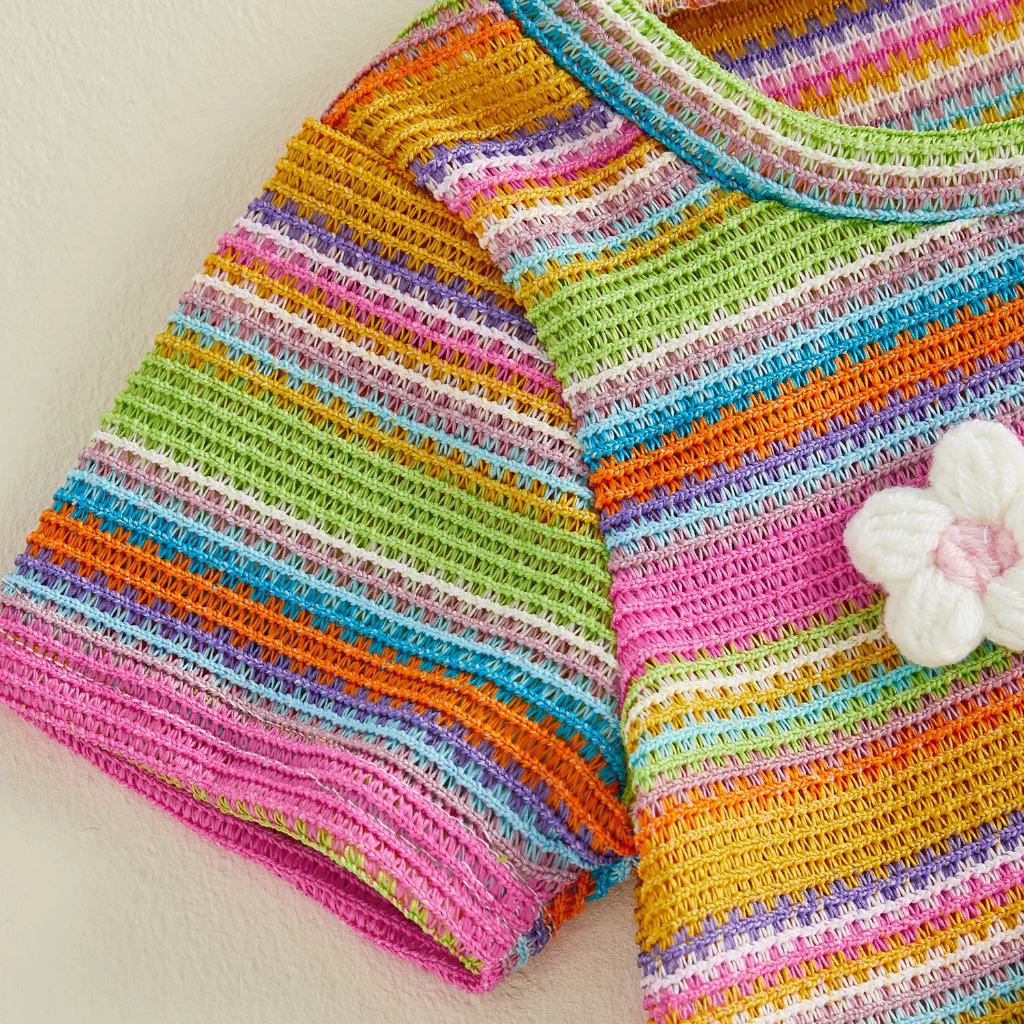 Close-up of the striped top&