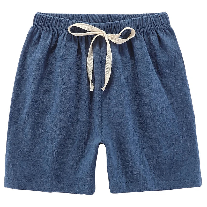 Dark blue cotton-linen kids&