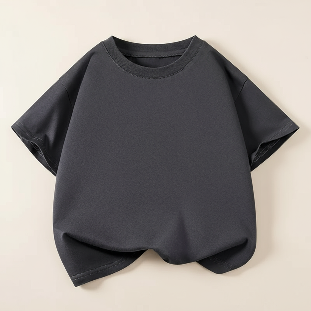 Dark gray short-sleeve kids&