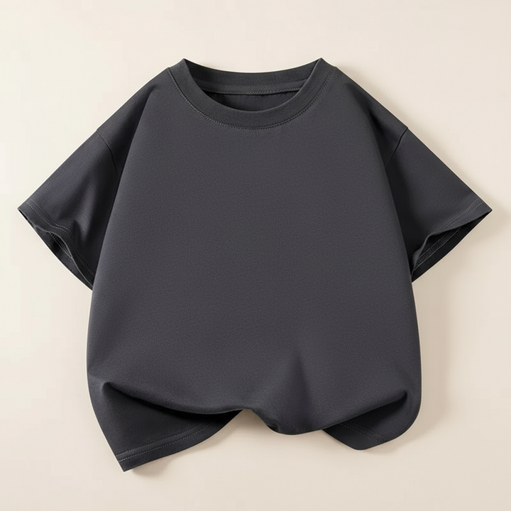Dark gray short-sleeve kids&