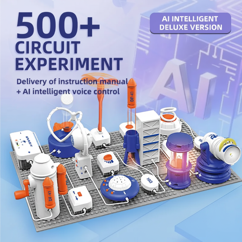 Deluxe circuit building set with 500+ experiments and an arrangement of electronic modules