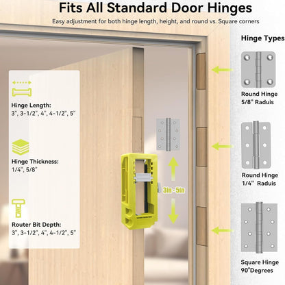 Door Hinge Routing Guide Adjustable Mortise Template Product Image 06