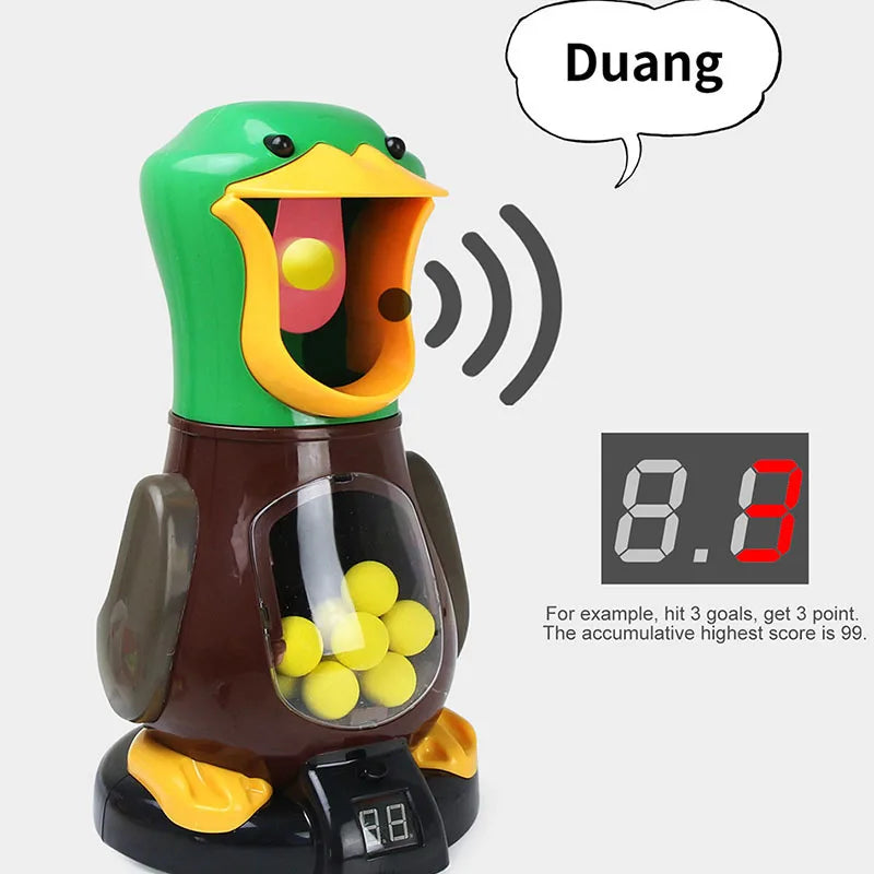 Duck target with a sound graphic and an illustrated digital score display