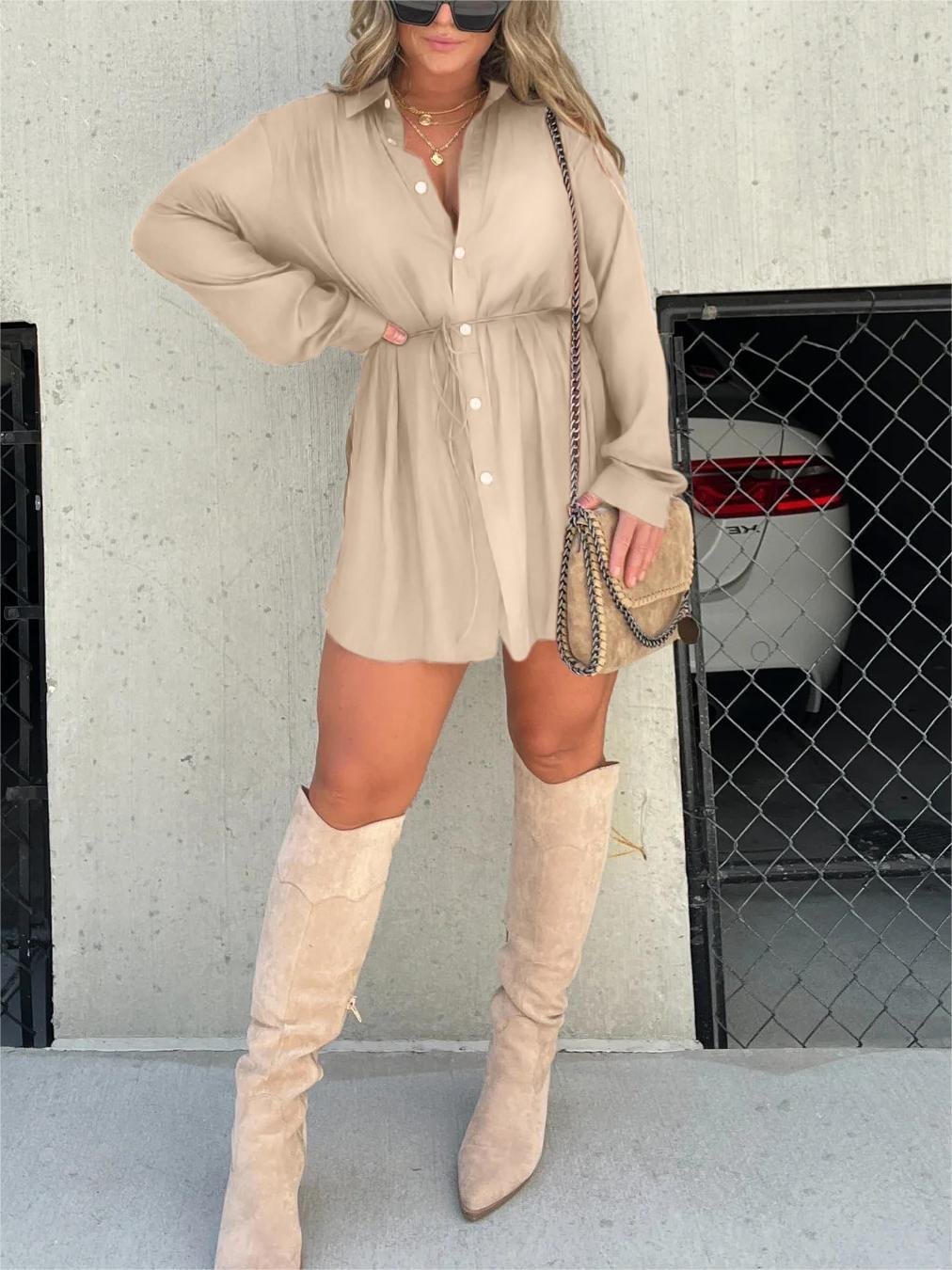 Elara Solid Long Sleeve Shirt Set Product Image 02