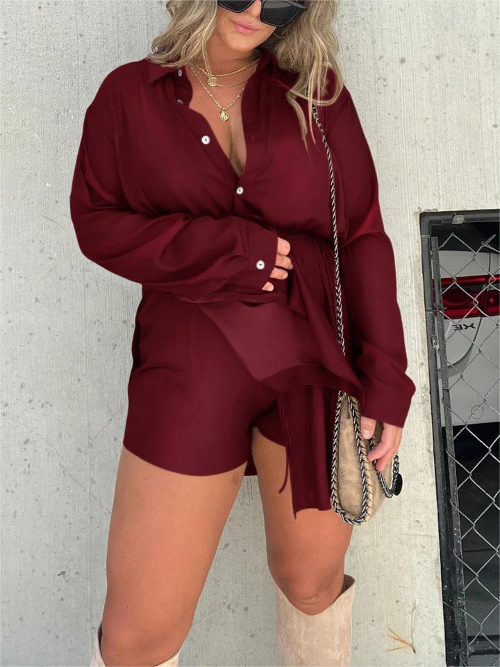 Elara Solid Long Sleeve Shirt Set Product Image 07