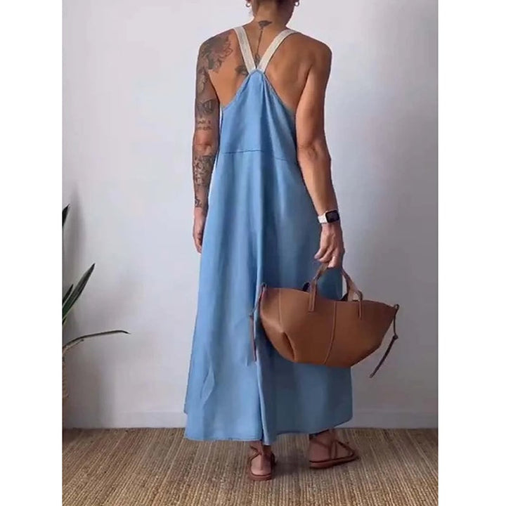 Emberline Cotton Linen Sling Dress Relaxed Fit Product Image 09