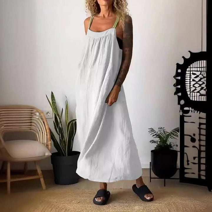Emberline Cotton Linen Sling Dress Relaxed Fit Product Image 11