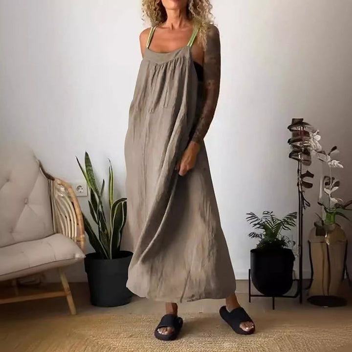 Emberline Cotton Linen Sling Dress Relaxed Fit Product Image 12
