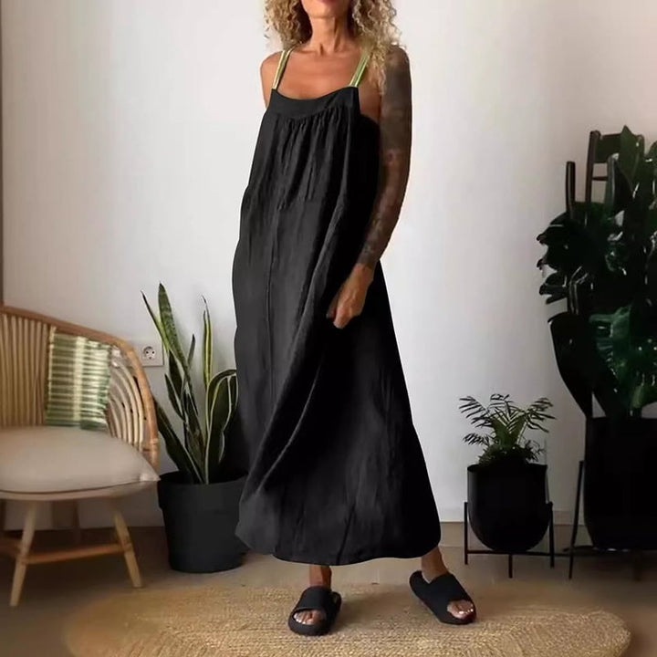 Emberline Cotton Linen Sling Dress Relaxed Fit Product Image 13