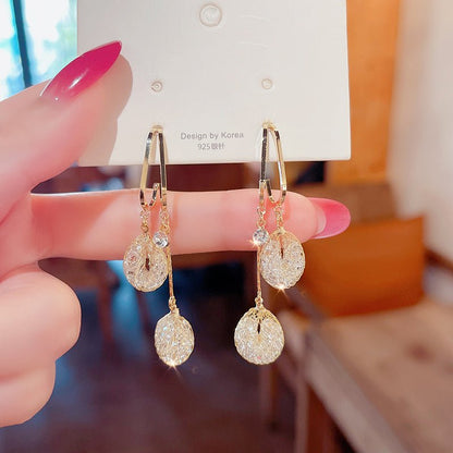 Everglow Crystal Tassel Drop Earrings Product Image 01