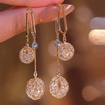 Everglow Crystal Tassel Drop Earrings Product Image 02