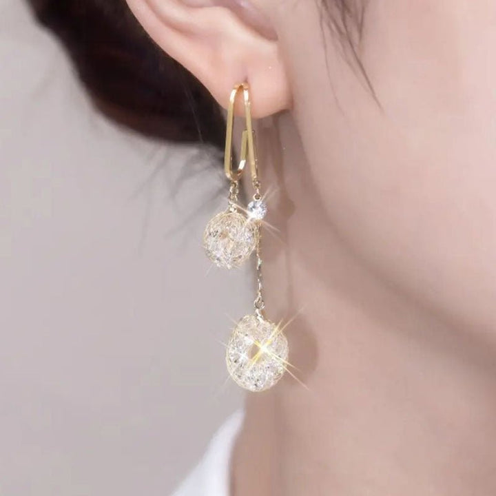 Everglow Crystal Tassel Drop Earrings Product Image 07