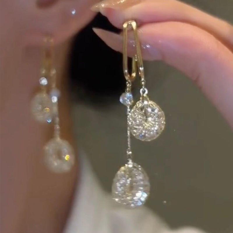 Everglow Crystal Tassel Drop Earrings Product Image 08