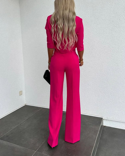 Everly High Waisted Tailored Pantsuit Set Product Image 05