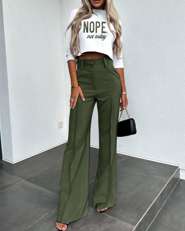 Everly High Waisted Tailored Pantsuit Set Product Image 07