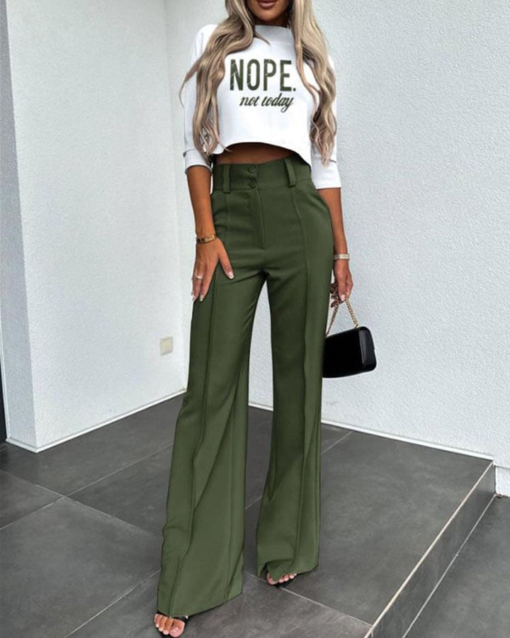 Everly High Waisted Tailored Pantsuit Set Product Image 07