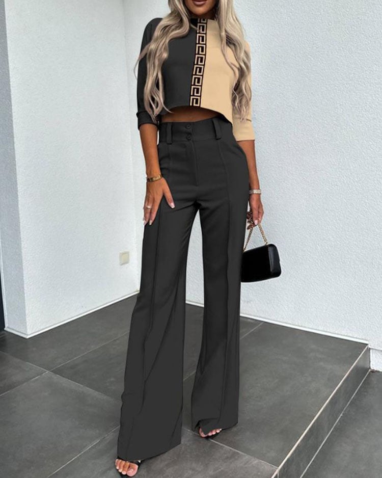 Everly High Waisted Tailored Pantsuit Set Product Image 09
