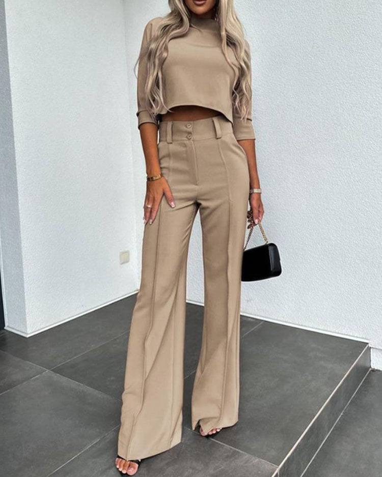 Everly High Waisted Tailored Pantsuit Set Product Image 11