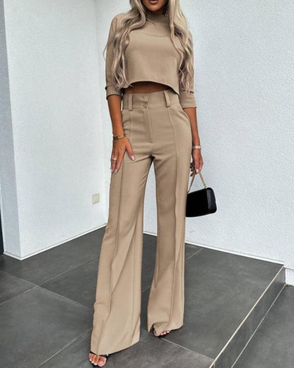 Everly High Waisted Tailored Pantsuit Set Product Image 11