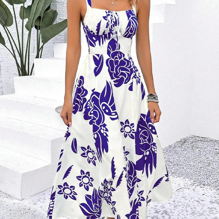 Faye Floral A Line Dress Adjustable Straps Product Image 03