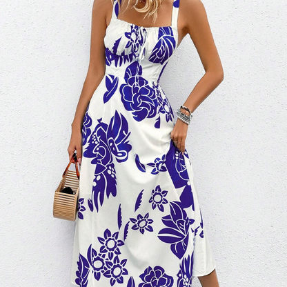 Faye Floral A Line Dress Adjustable Straps Product Image 06