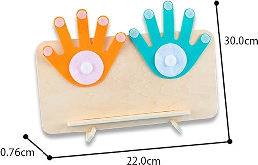 Felt-hand math board with labeled measurements of 30 x 22 x 0.76 cm