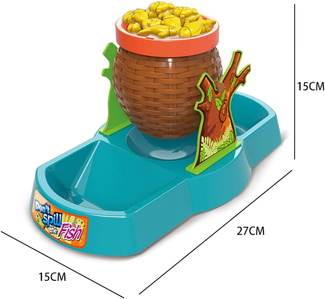 Measurement diagram showing the game at 27 cm long, 15 cm wide, and 15 cm tall