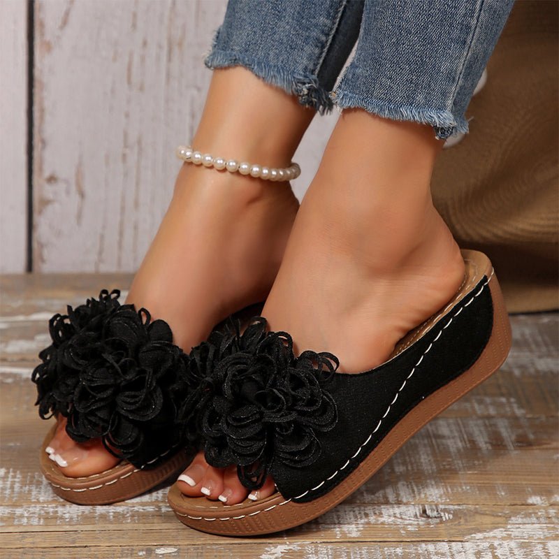 Flora Step Floral Slip On Wedge Sandals Product Image 01