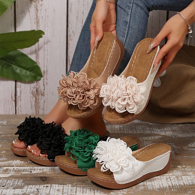 Flora Step Floral Slip On Wedge Sandals Product Image 02