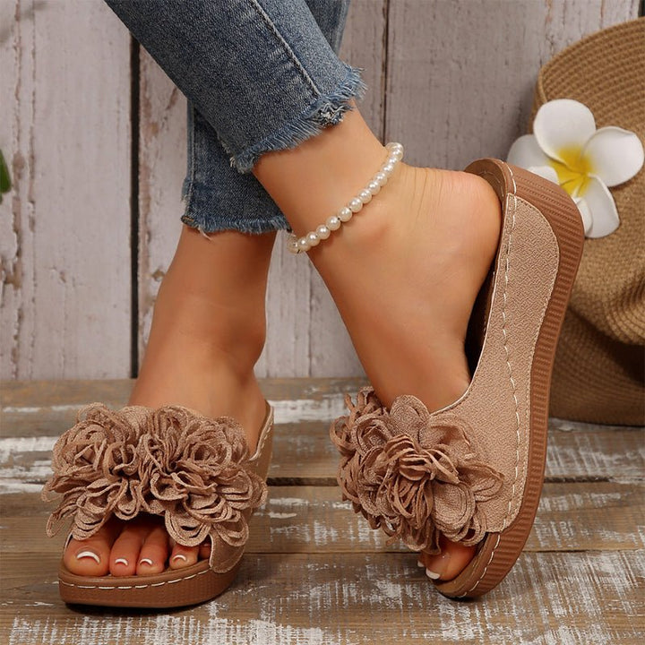 Flora Step Floral Slip On Wedge Sandals Product Image 08