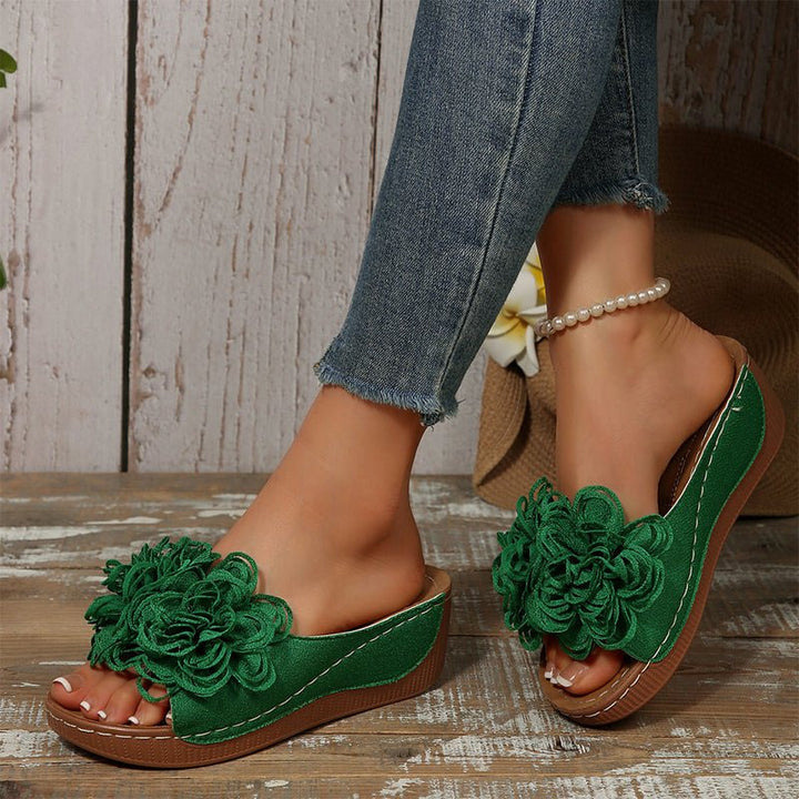 Flora Step Floral Slip On Wedge Sandals Product Image 09