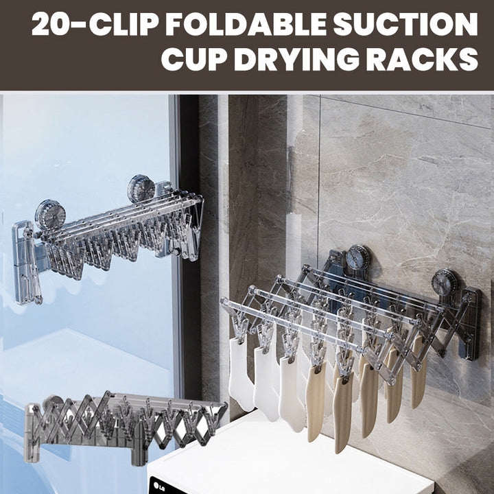 Foldaway 20 Clip Suction Cup Drying Rack Product Image 02