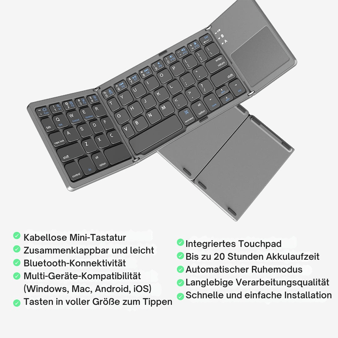 Folding Bluetooth Keyboard Touchpad Product Image 02