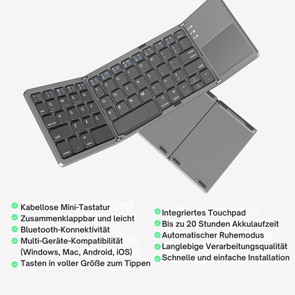 Folding Bluetooth Keyboard Touchpad Product Image 02