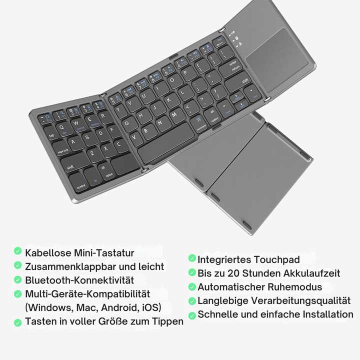 Folding Bluetooth Keyboard Touchpad Product Image 02