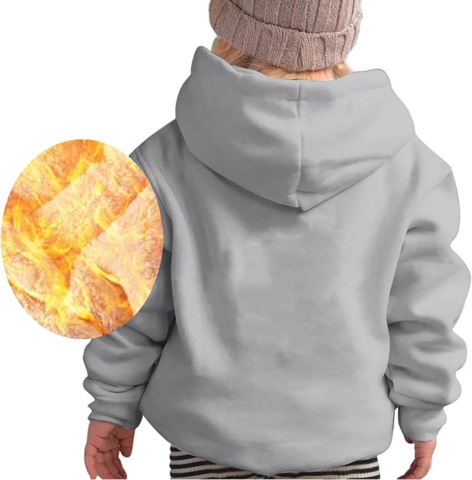Rear view of a gray hoodie with a hood and a circular lining-detail inset