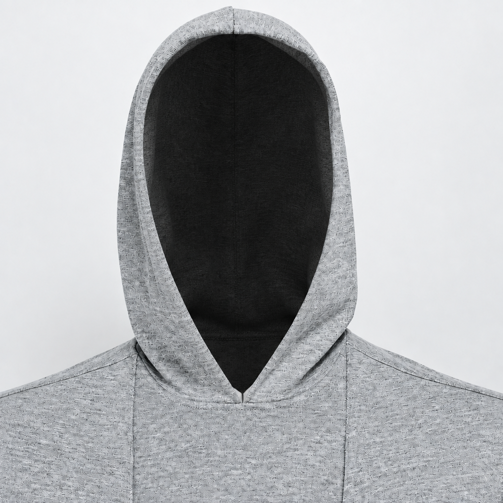 Close-up of the gray hoodie&